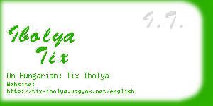 ibolya tix business card